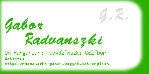 gabor radvanszki business card